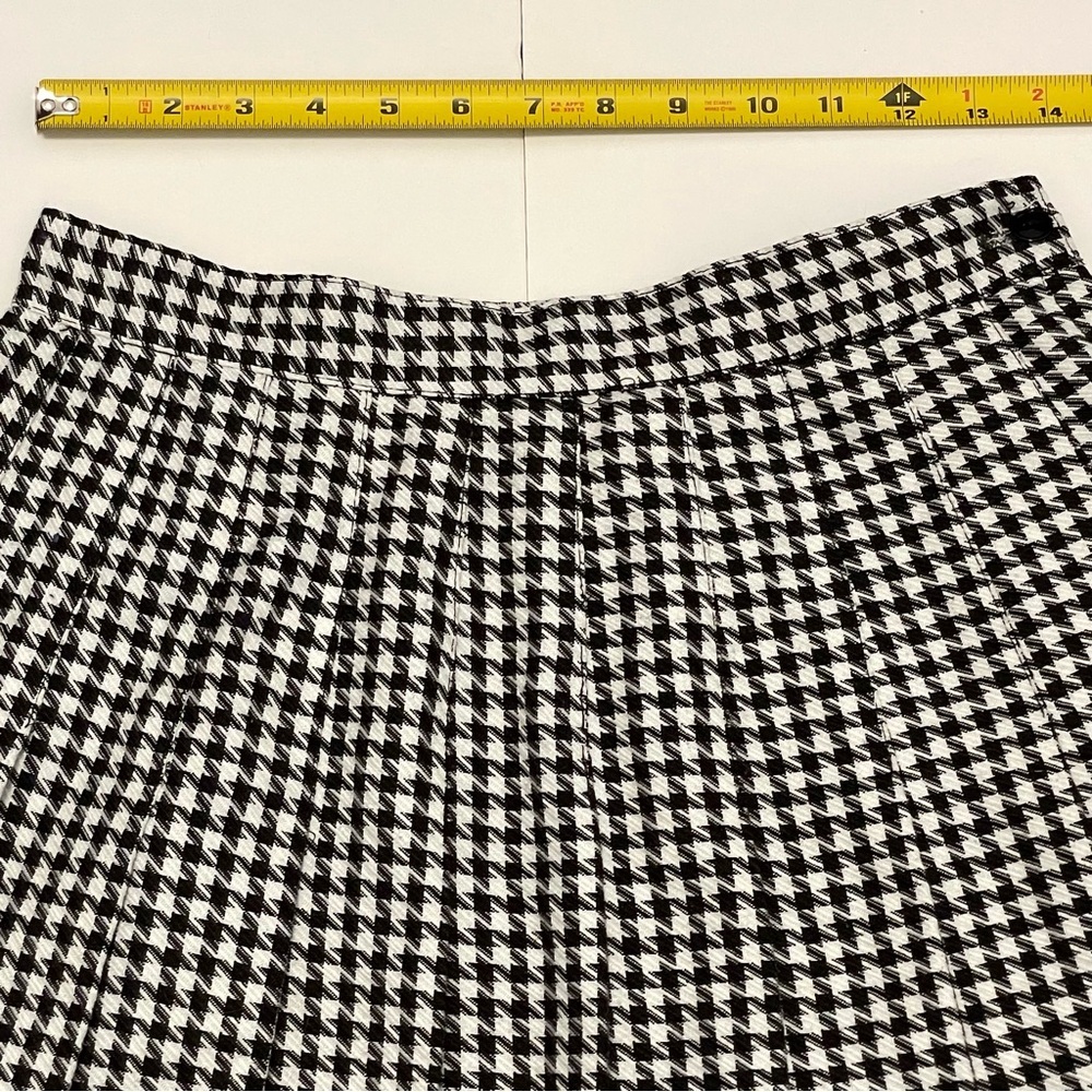 Vintage Marnie West Classic Black and White Houndstooth Skirt Size 11 (28in.) - Picture 7 of 11